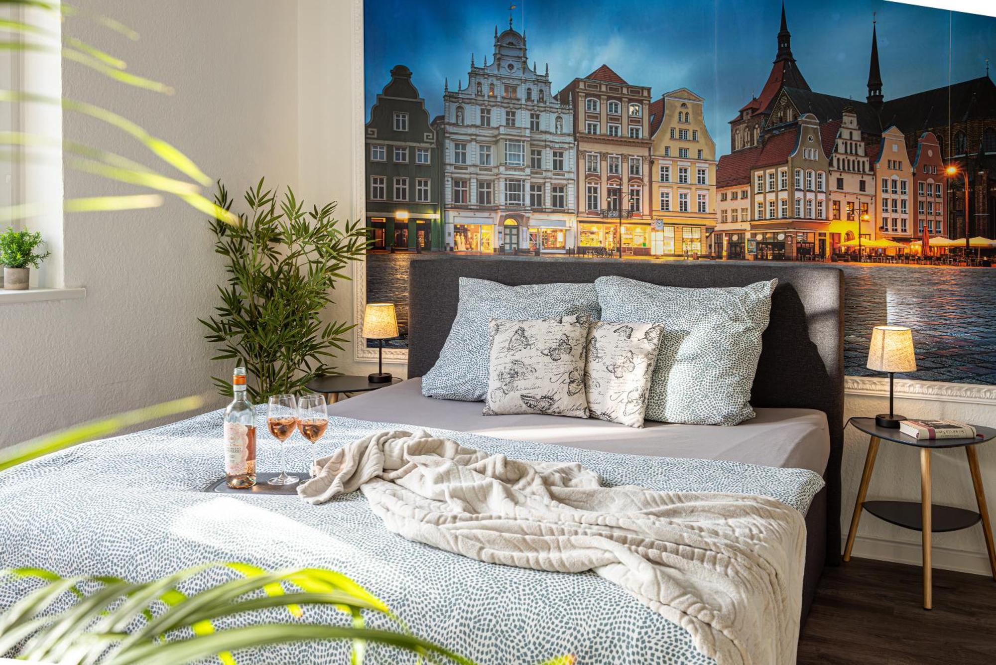 Luxus City Apartment Sauna Balkon Kueche Zentral Rostock Exteriör bild